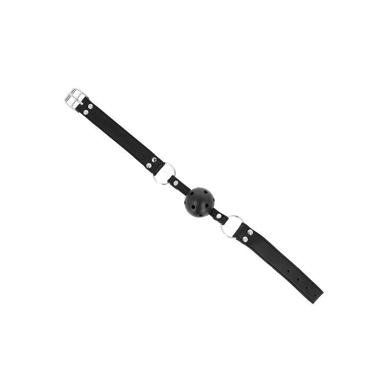 Mordaza De Bola 4 Cm Transpirable Con Doble Remache Modelo 1 Negro 62 X 2.5 Cm Ajustable 42-58 Cm