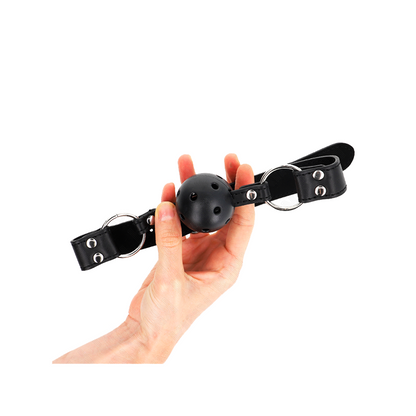 Mordaza De Bola 4 Cm Transpirable Con Doble Remache Modelo 1 Negro 62 X 2.5 Cm Ajustable 42-58 Cm