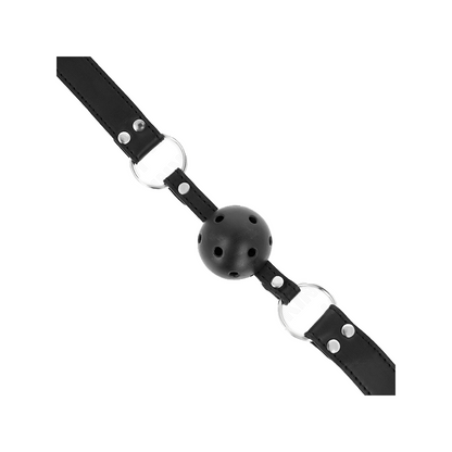 Mordaza De Bola 4 Cm Transpirable Con Doble Remache Modelo 1 Negro 62 X 2.5 Cm Ajustable 42-58 Cm