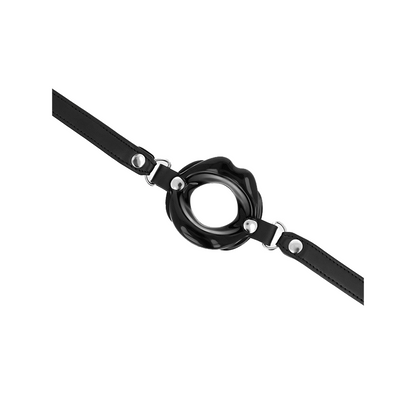 Mordaza Labial 8 Cm Con Correa De Polipiel Negro 63 X 2 Cm Ajustable 39-58 Cm