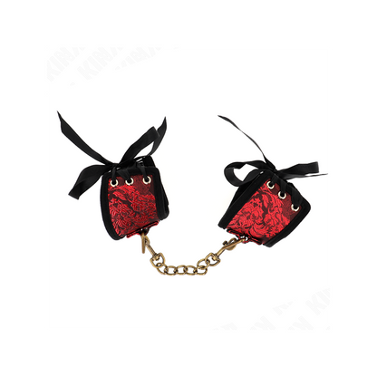 Muñequeras Diseño Escándalo Rojo-Negro Detalle Lazo 24.5 Cm X 6.5 Cm