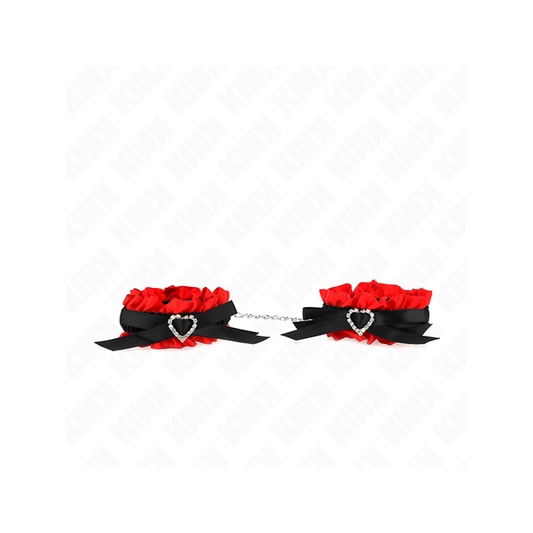 Muñequeras Elásticas De Encaje Con Detalle Corazón Rojo Ajustable 22-35 Cm
