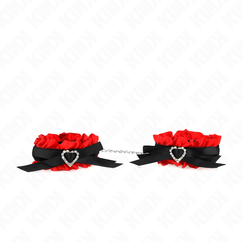Muñequeras Elásticas De Encaje Con Detalle Corazón Rojo Ajustable 22-35 Cm