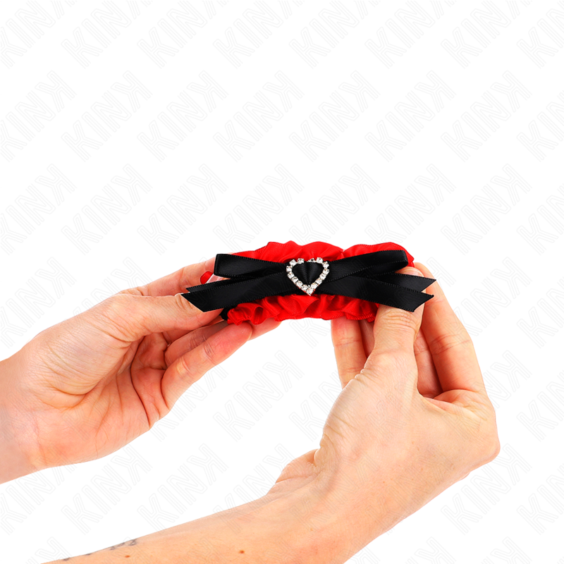 Muñequeras Elásticas De Encaje Con Detalle Corazón Rojo Ajustable 22-35 Cm