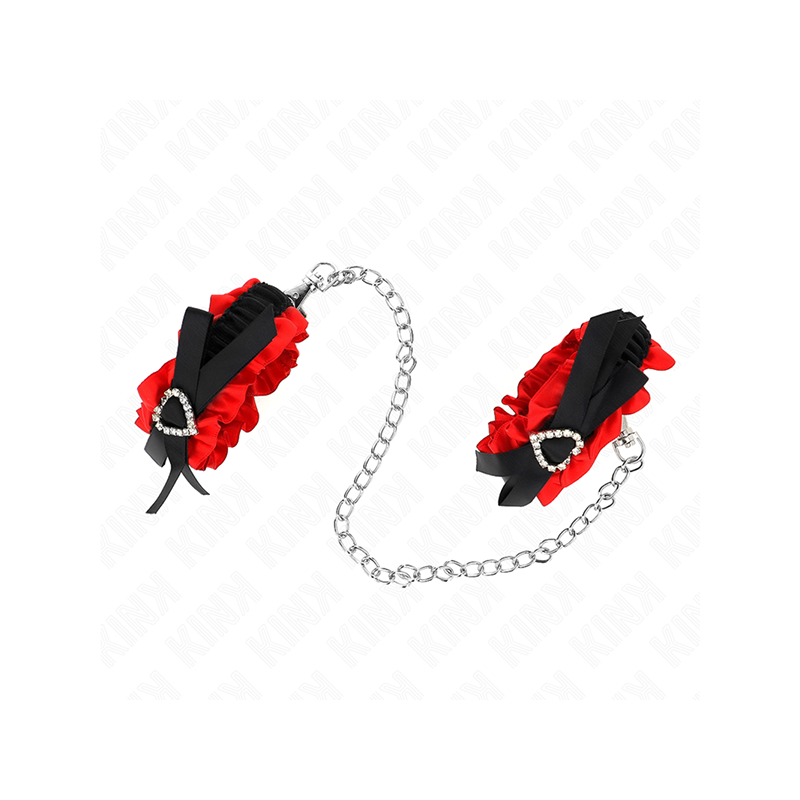 Muñequeras Elásticas De Encaje Con Detalle Corazón Rojo Ajustable 22-35 Cm