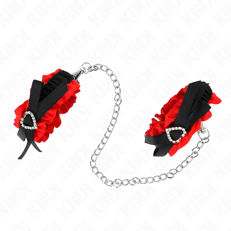 Muñequeras Elásticas De Encaje Con Detalle Corazón Rojo Ajustable 22-35 Cm