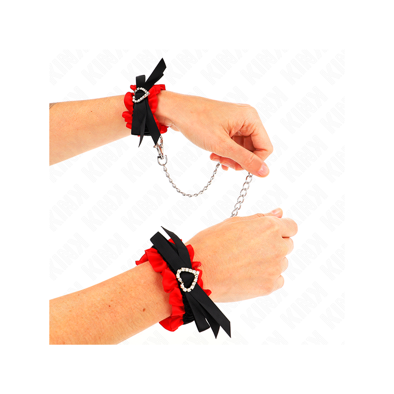 Muñequeras Elásticas De Encaje Con Detalle Corazón Rojo Ajustable 22-35 Cm