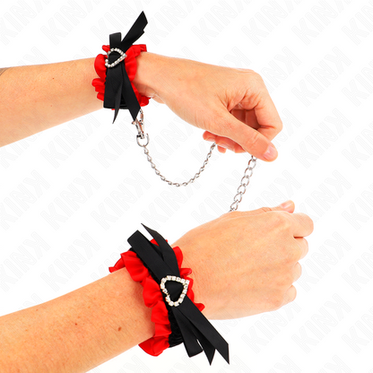 Muñequeras Elásticas De Encaje Con Detalle Corazón Rojo Ajustable 22-35 Cm