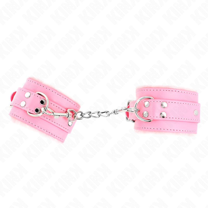 Muñequeras Forradas Rosa Con Correa Rosa Ajustable 20-29 Cm X 5.5 Cm