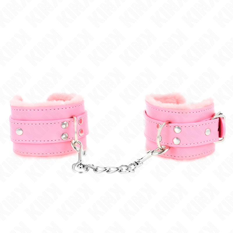 Muñequeras Forradas Rosa Con Correa Rosa Ajustable 20-29 Cm X 5.5 Cm
