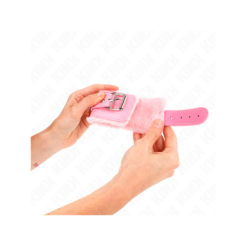 Muñequeras Forradas Rosa Con Correa Rosa Ajustable 20-29 Cm X 5.5 Cm