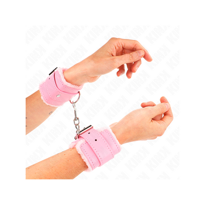 Muñequeras Forradas Rosa Con Correa Rosa Ajustable 20-29 Cm X 5.5 Cm