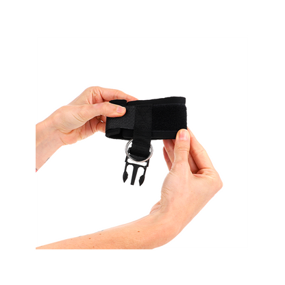 Muñequeras Neopreno Con Cierre De Gancho Negro Ajustable 22-34 Cm
