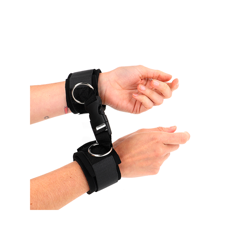 Muñequeras Neopreno Con Cierre De Gancho Negro Ajustable 22-34 Cm