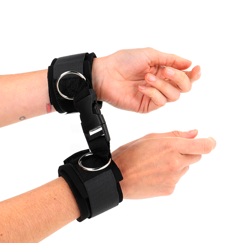 Muñequeras Neopreno Con Cierre De Gancho Negro Ajustable 22-34 Cm