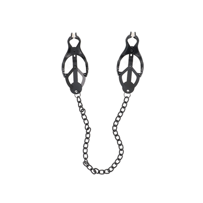 Pinzas Para Pezones Estilo Japonés Con Cadena Negro 30 Cm