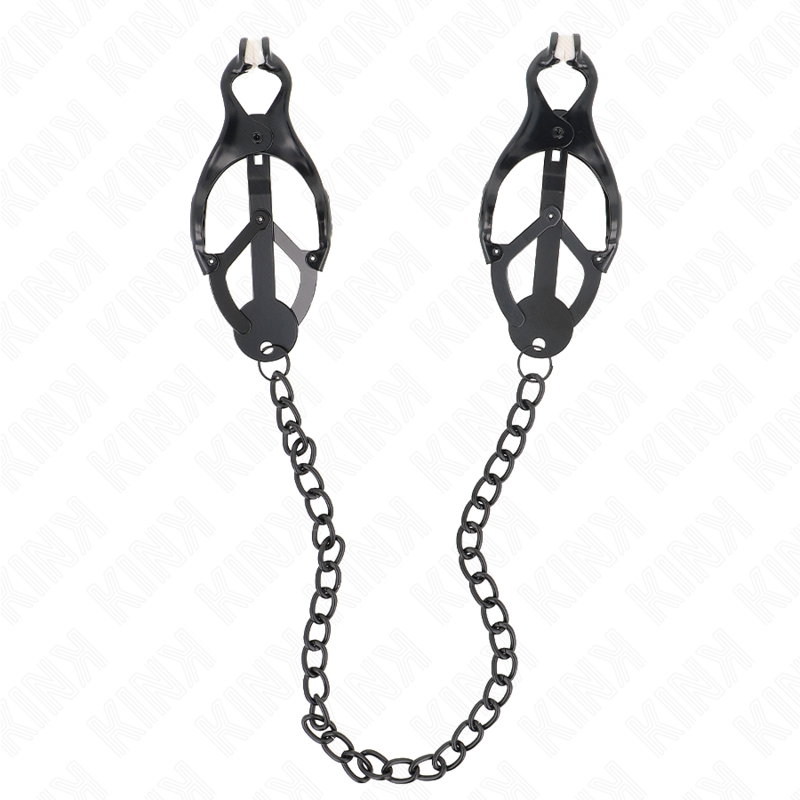 Pinzas Para Pezones Estilo Japonés Con Cadena Negro 30 Cm