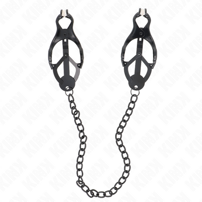 Pinzas Para Pezones Estilo Japonés Con Cadena Negro 30 Cm