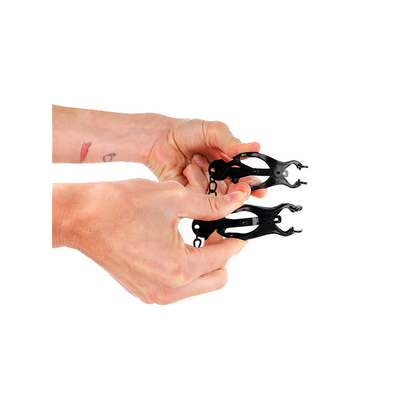 Pinzas Para Pezones Estilo Japonés Con Cadena Negro 30 Cm