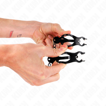 Pinzas Para Pezones Estilo Japonés Con Cadena Negro 30 Cm