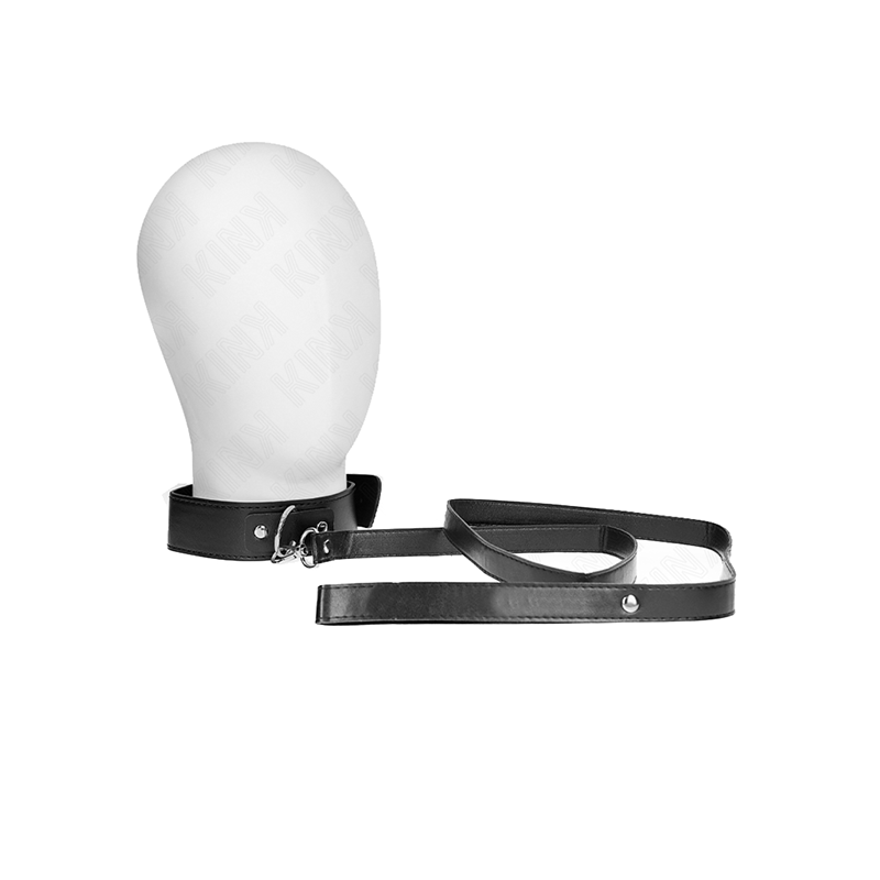 Collar Con Correa 116 Cm Fino Negro Ajustable 32-50 Cm X 8 Cm