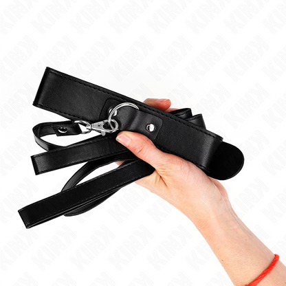 Collar Con Correa 116 Cm Fino Negro Ajustable 32-50 Cm X 8 Cm