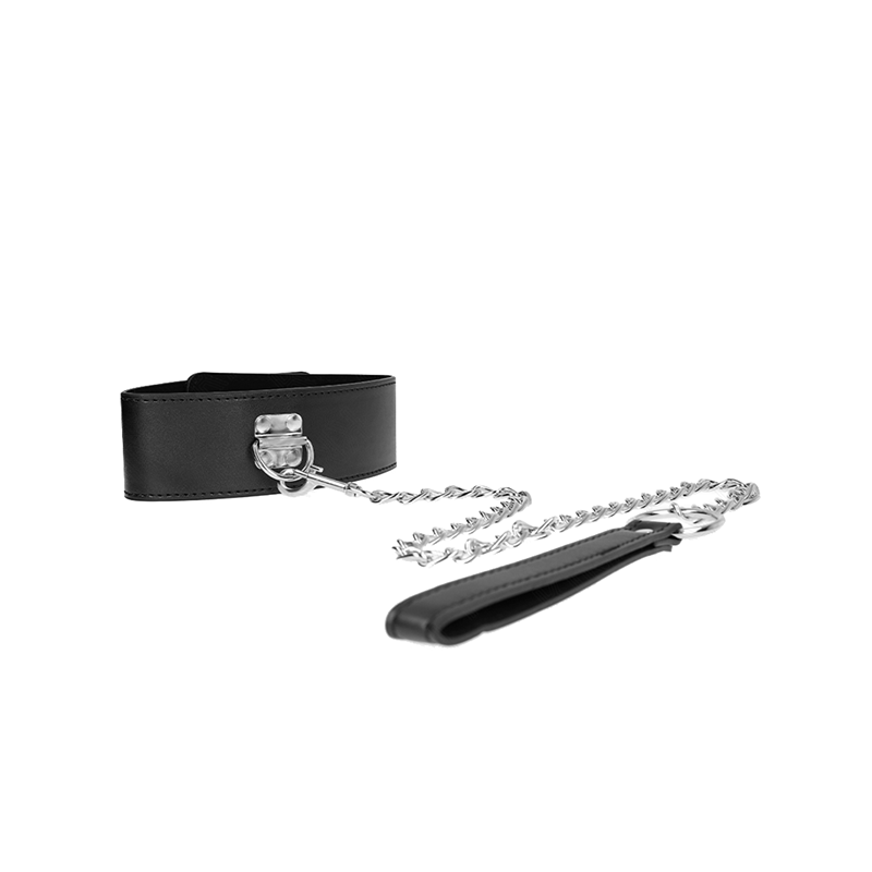 Collar Con Correa 65 Cm Ancho Negro Ajustable 33.5-41 Cm X 5 Cm