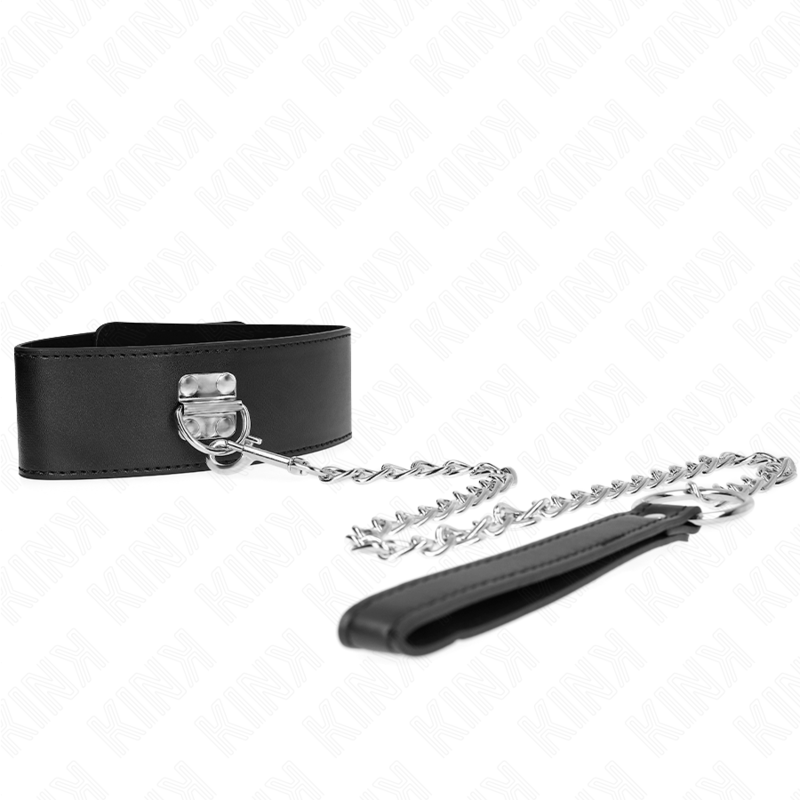 Collar Con Correa 65 Cm Ancho Negro Ajustable 33.5-41 Cm X 5 Cm