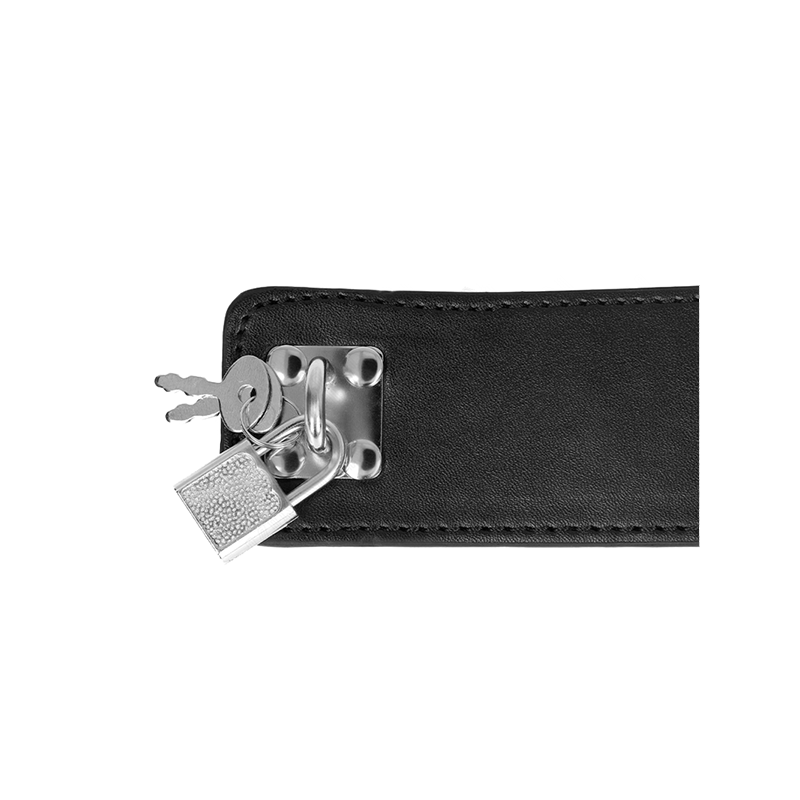 Collar Con Correa 65 Cm Ancho Negro Ajustable 33.5-41 Cm X 5 Cm