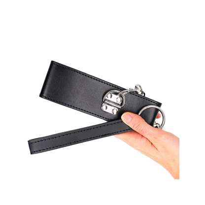 Collar Con Correa 65 Cm Ancho Negro Ajustable 33.5-41 Cm X 5 Cm