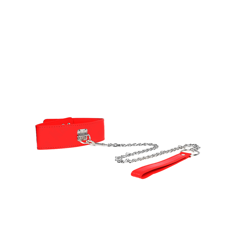 Collar Con Correa 65 Cm Ancho Rojo Ajustable 33.5-41 Cm X 5 Cm