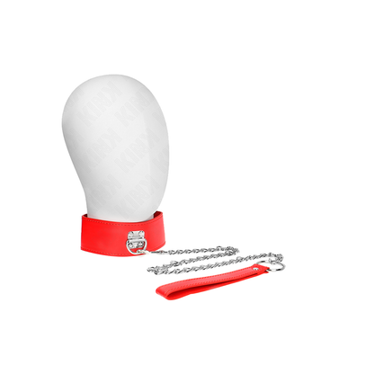 Collar Con Correa 65 Cm Ancho Rojo Ajustable 33.5-41 Cm X 5 Cm