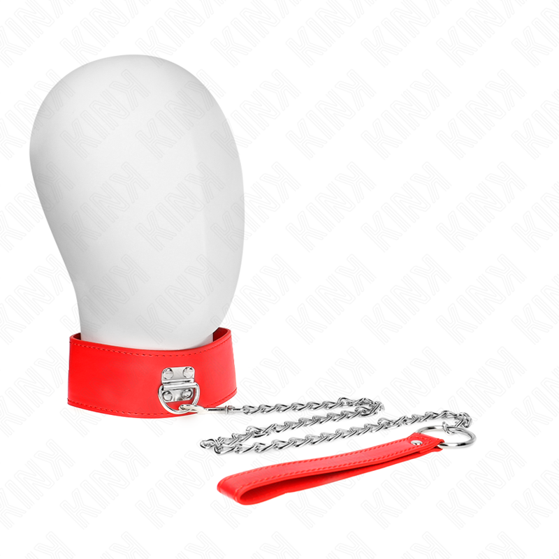 Collar Con Correa 65 Cm Ancho Rojo Ajustable 33.5-41 Cm X 5 Cm