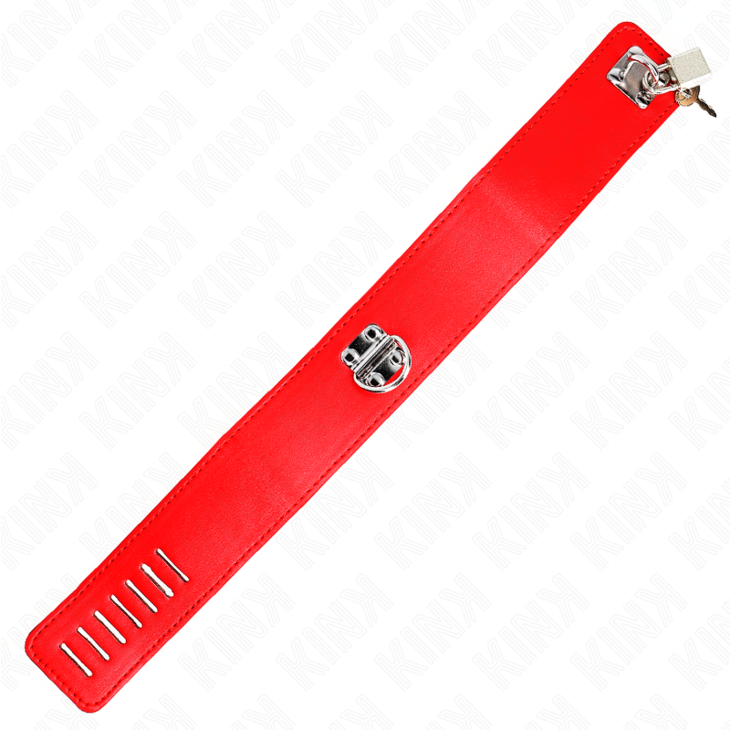 Collar Con Correa 65 Cm Ancho Rojo Ajustable 33.5-41 Cm X 5 Cm
