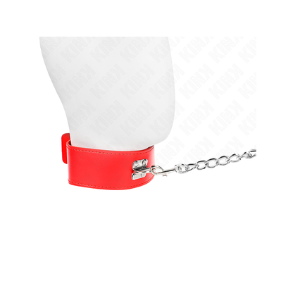Collar Con Correa 65 Cm Ancho Rojo Ajustable 33.5-41 Cm X 5 Cm