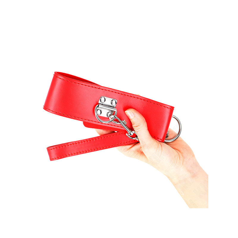 Collar Con Correa 65 Cm Ancho Rojo Ajustable 33.5-41 Cm X 5 Cm
