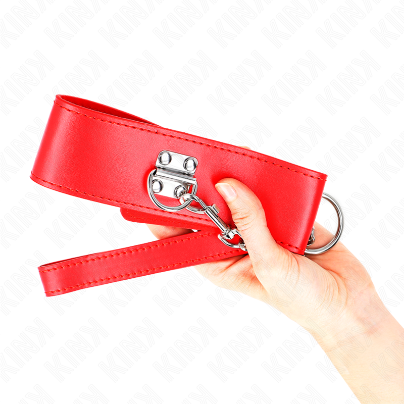 Collar Con Correa 65 Cm Ancho Rojo Ajustable 33.5-41 Cm X 5 Cm