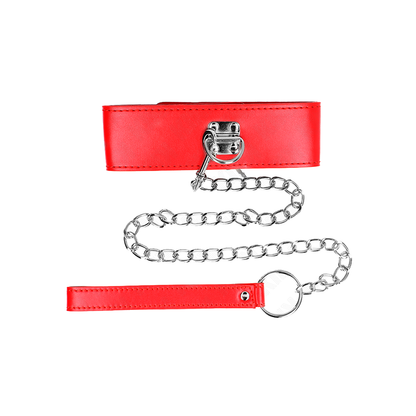 Collar Con Correa 65 Cm Ancho Rojo Ajustable 33.5-41 Cm X 5 Cm