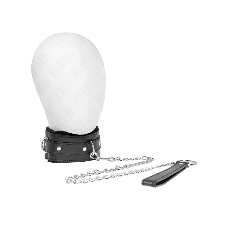 Collar Con Correa 65 Cm Con Restricciones Negro Ajustable 36-42 Cm X 5.5 Cm