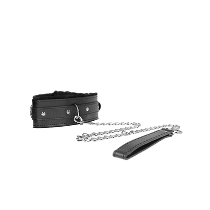 Collar Con Correa 65 Cm Con Restricciones Negro Ajustable 36-42 Cm X 5.5 Cm