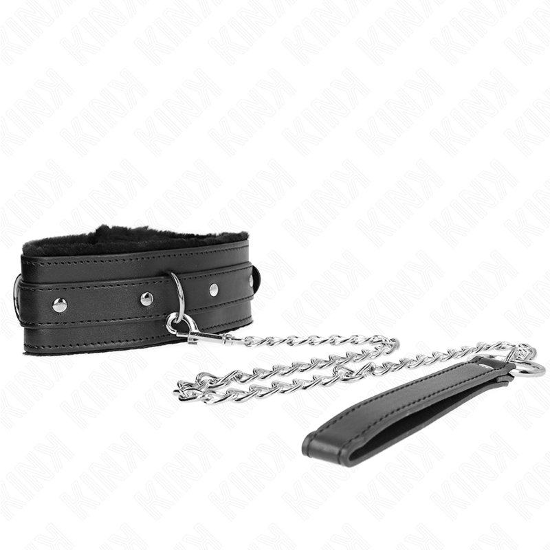 Collar Con Correa 65 Cm Con Restricciones Negro Ajustable 36-42 Cm X 5.5 Cm