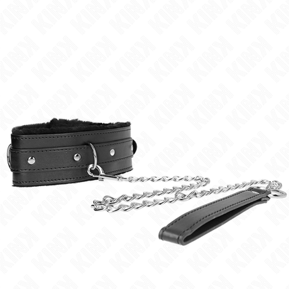 Collar Con Correa 65 Cm Con Restricciones Negro Ajustable 36-42 Cm X 5.5 Cm