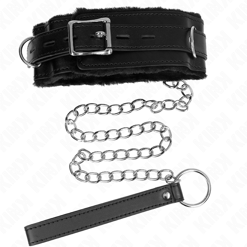 Collar Con Correa 65 Cm Con Restricciones Negro Ajustable 36-42 Cm X 5.5 Cm