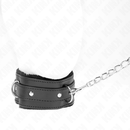 Collar Con Correa 65 Cm Con Restricciones Negro Ajustable 36-42 Cm X 5.5 Cm