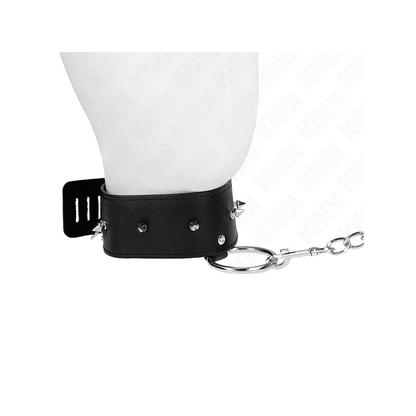 Collar Con Correa 65 Cm Con Tachuelas Plateadas Modelo 2 Ajustable 36-43 Cm X 5 Cm