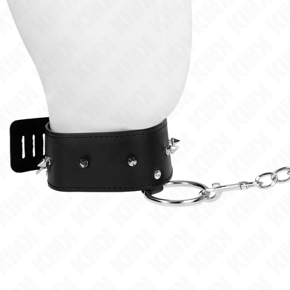 Collar Con Correa 65 Cm Con Tachuelas Plateadas Modelo 2 Ajustable 36-43 Cm X 5 Cm