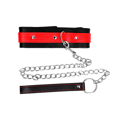 Collar Con Correa 65 Cm Rojo Ajustable 36-43 Cm X 5 Cm
