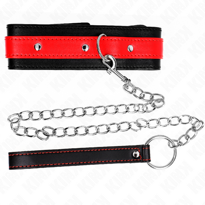 Collar Con Correa 65 Cm Rojo Ajustable 36-43 Cm X 5 Cm