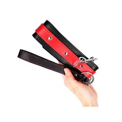 Collar Con Correa 65 Cm Rojo Ajustable 36-43 Cm X 5 Cm