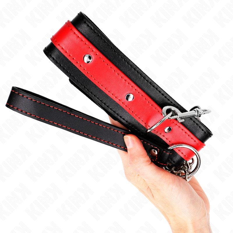 Collar Con Correa 65 Cm Rojo Ajustable 36-43 Cm X 5 Cm